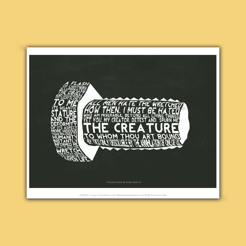 Mary Shelley Quote - Frankenstein Art Print