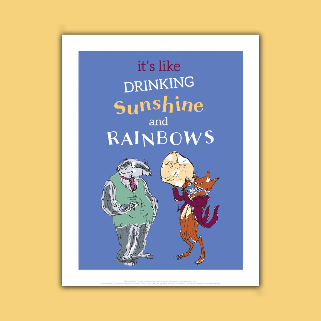 Roald Dahl quote - Fantastic Mr Fox Art Print
