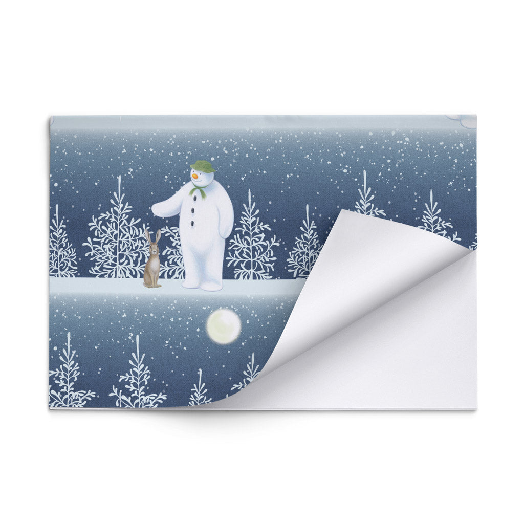 Snowman Night Scene Gift Wrap
