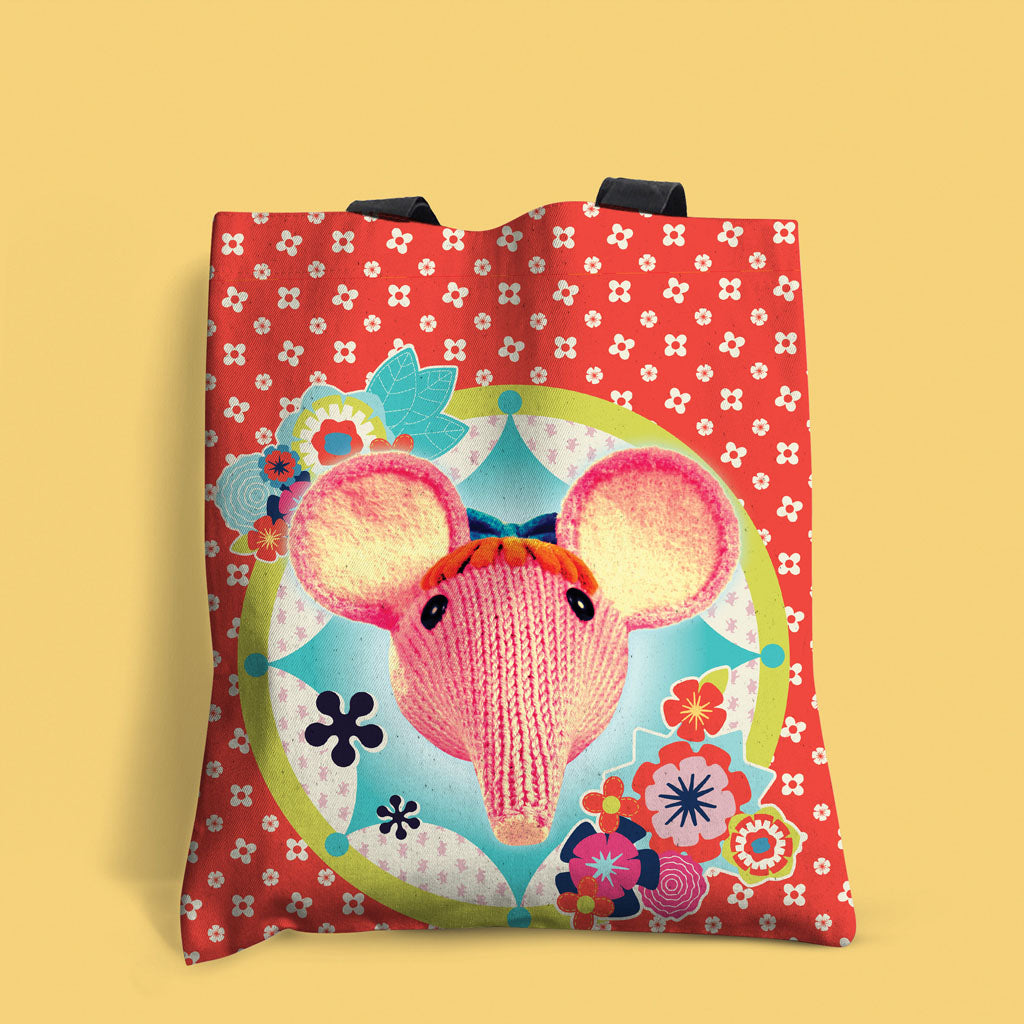 Hearts and Flowers Clangers Edge-to-Edge Tote Bag