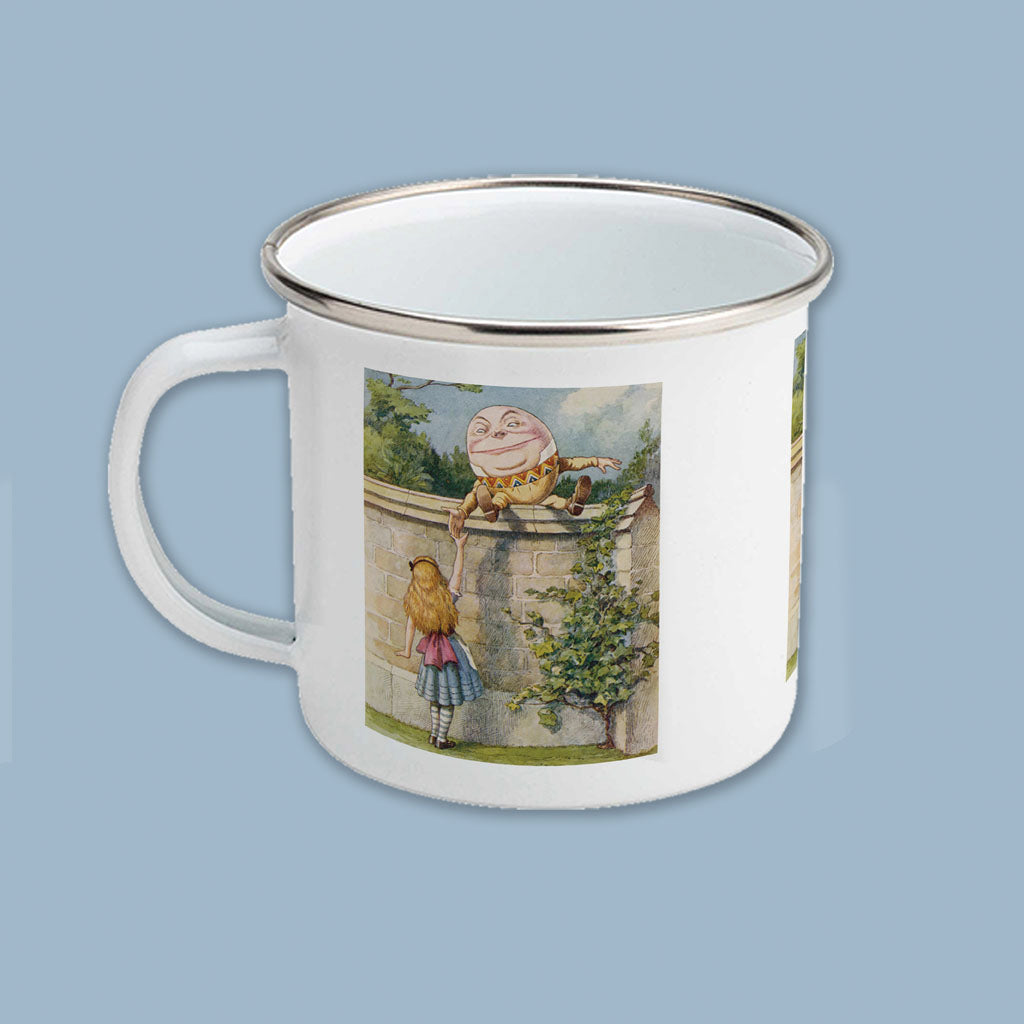 Alice in Wonderland with Humpty Dumpty Enamel Mug