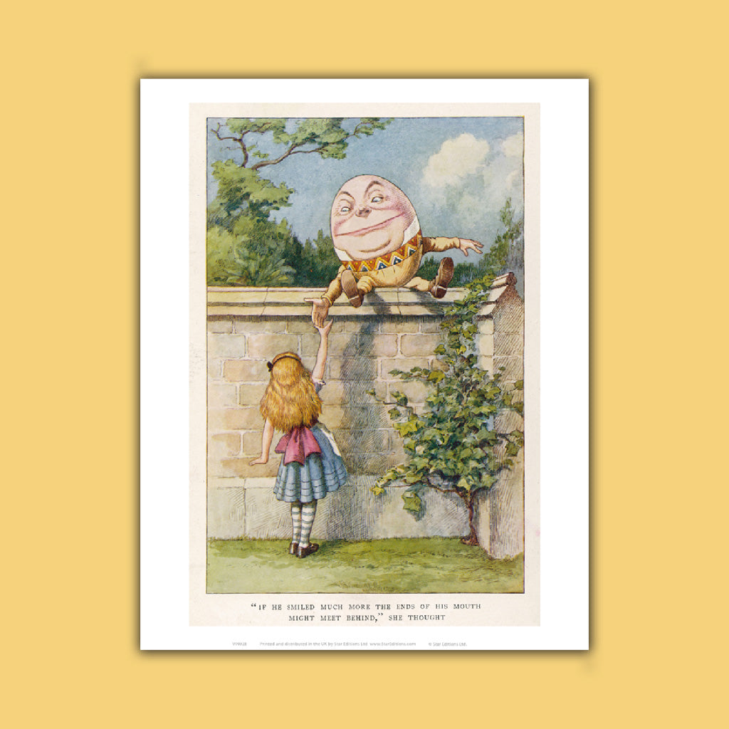 Alice in Wonderland with Humpty Dumpty Art Print