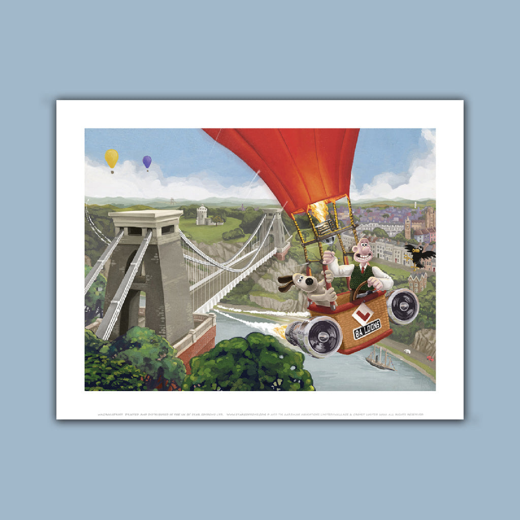 Wallace and Gromit Hot Air Balloon in Bristol Art Print