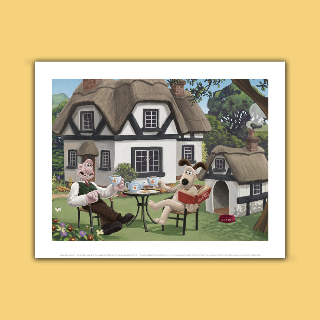 Wallace and Gromit enjoying the Countryside Art Print