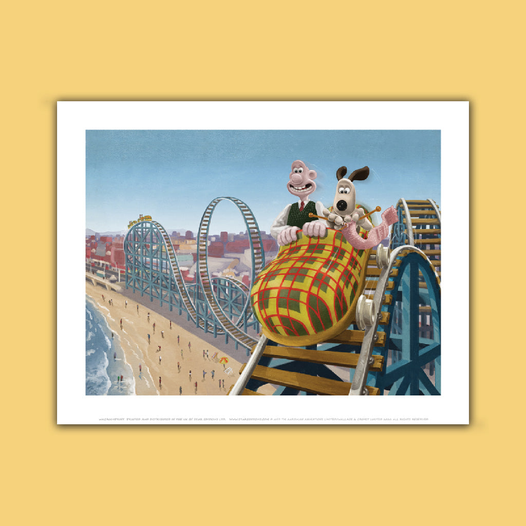 Wallace and Gromit Rollercoaster Art Print