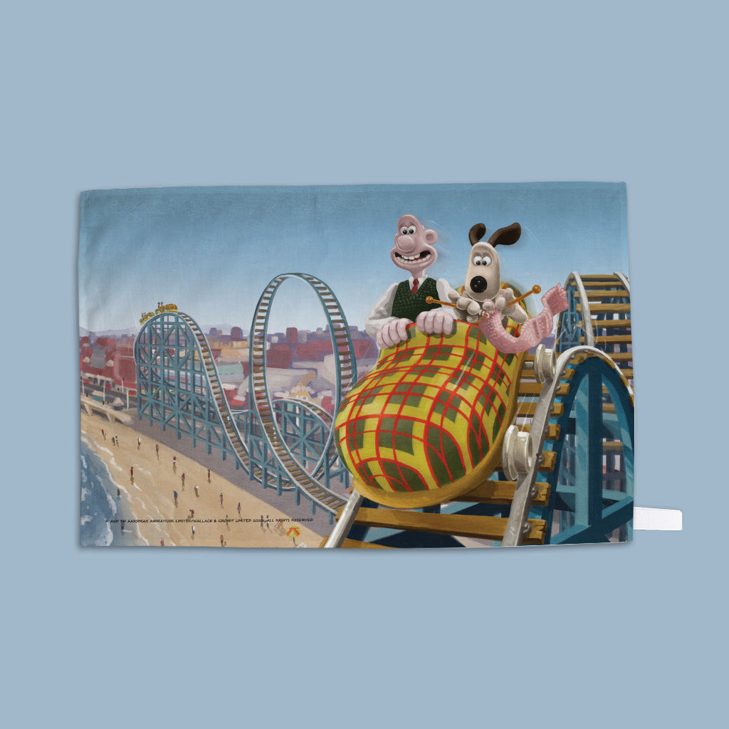 Wallace and Gromit Rollercoaster Tea Towel