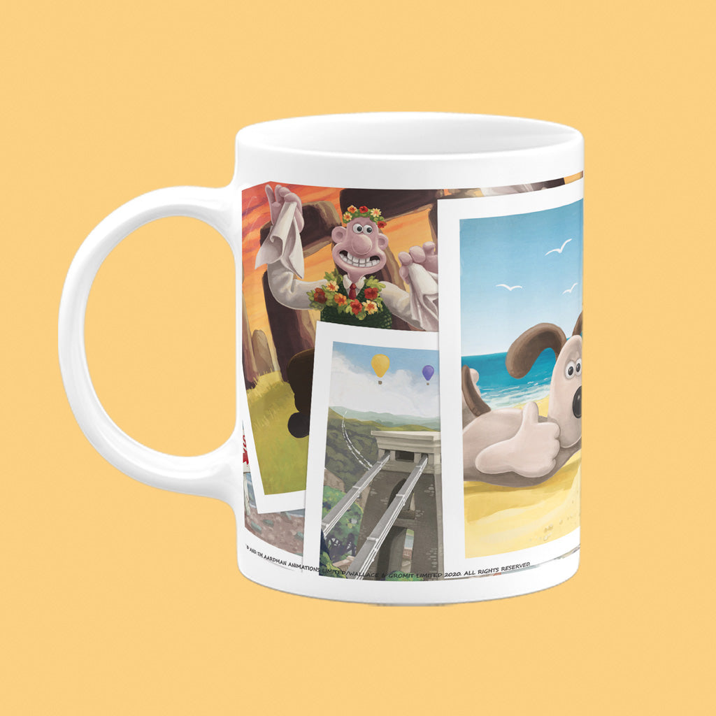 Wallace and Gromit make a Sandcastle Mug