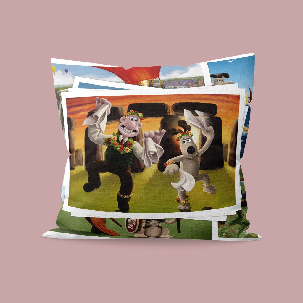 Wallace and Gromit Visit Stonehenge Cushion