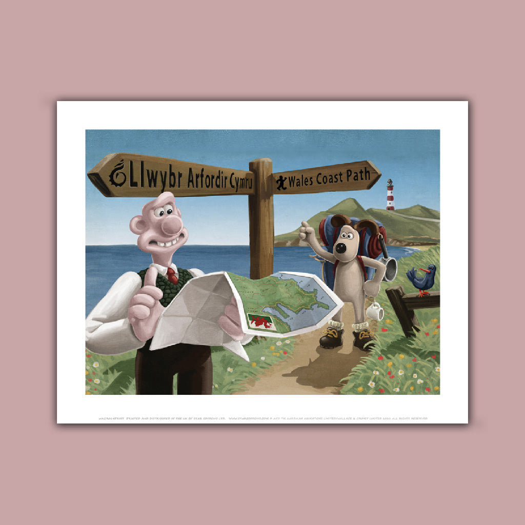 Wallace and Gromit Visit Wales Art Print