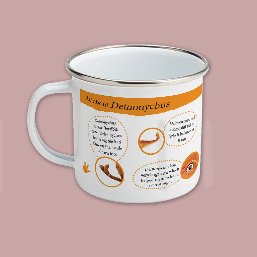 All About Deinonychus Enamel Mug