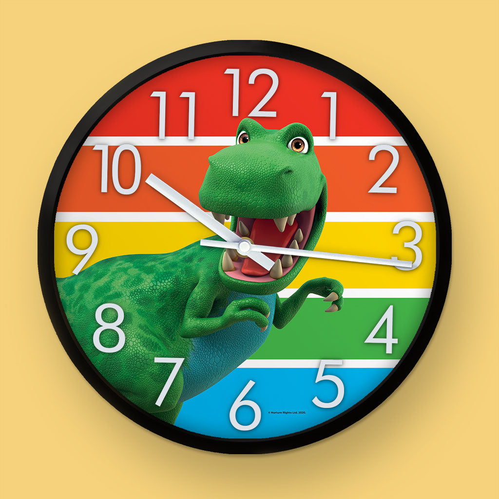 Dinosaur Roar Stripes Clock