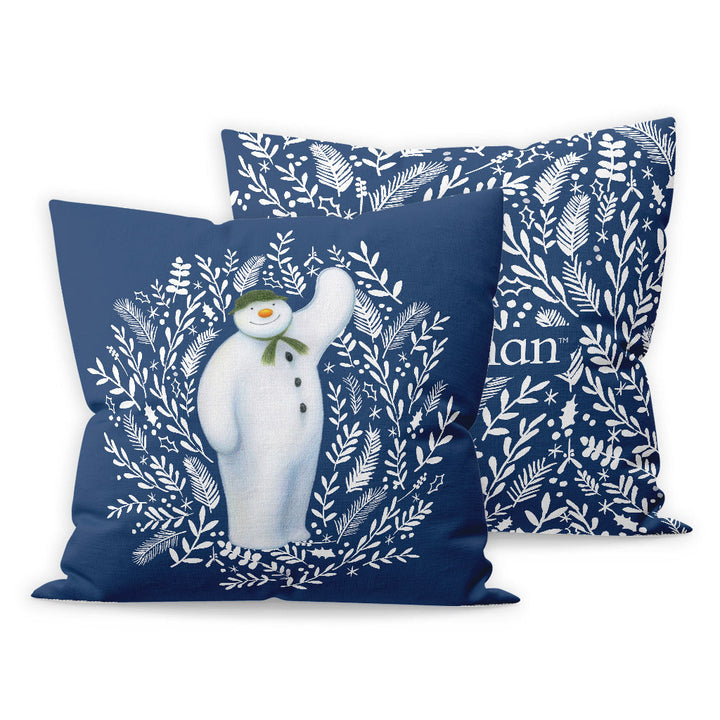 Winter Berries Blue Cushion